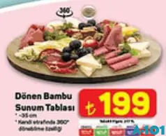 DÖNEN BAMBU SUNUM TABLASI 35 CM